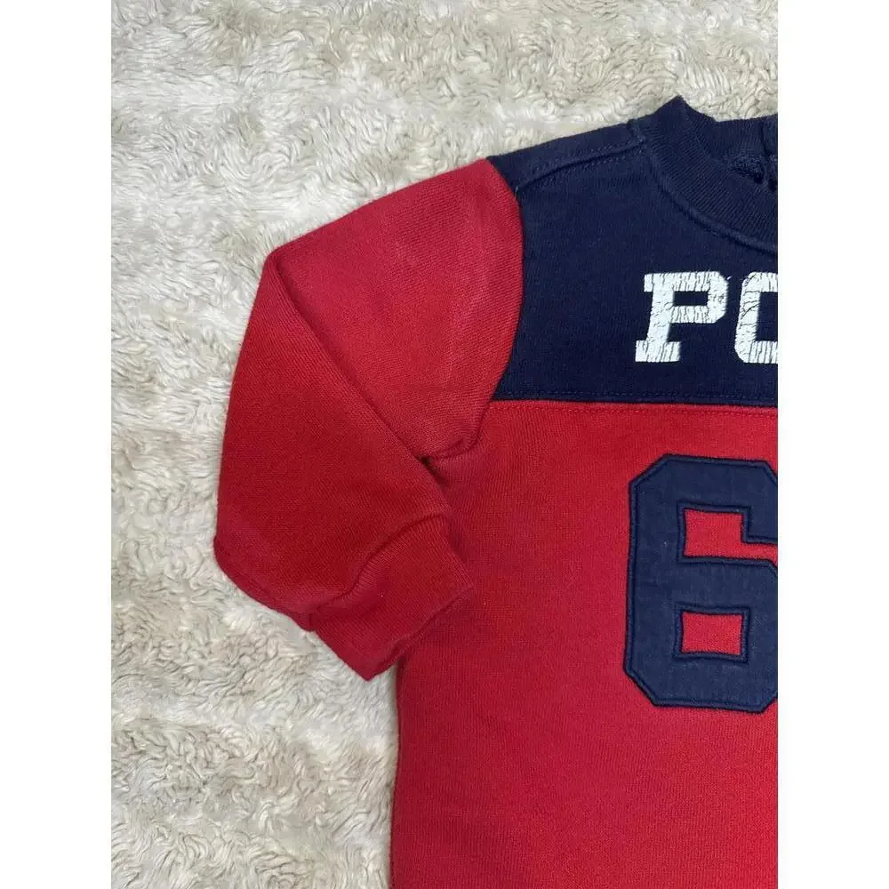 Ralph Lauren classic cotton red/navy blue colorblock one-piece Size 6M